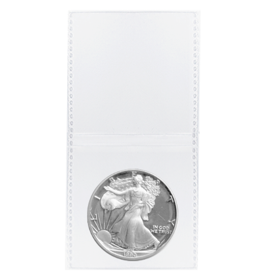 2.5x2.5 Shield Coin Flip - Polypropylene Bulk/1000 Pack