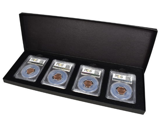 4 Slab Black Paperboard Certified Coin Gift Box