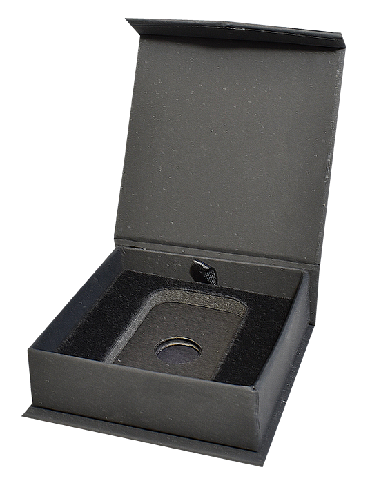 Folding Coin Capsule Box with Magnetic Lid and Stand Insert - 1oz Bar Capsule