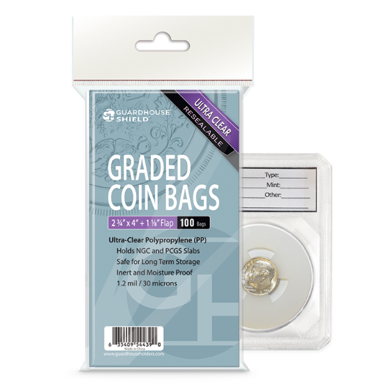 Graded Coin Slab Protector Bag - Resealable (.03mm)