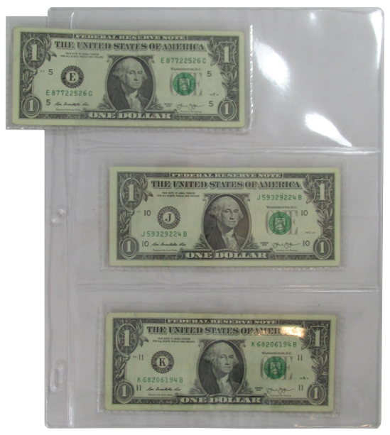 3-Pocket Side-Loading Currency Page 100/pack